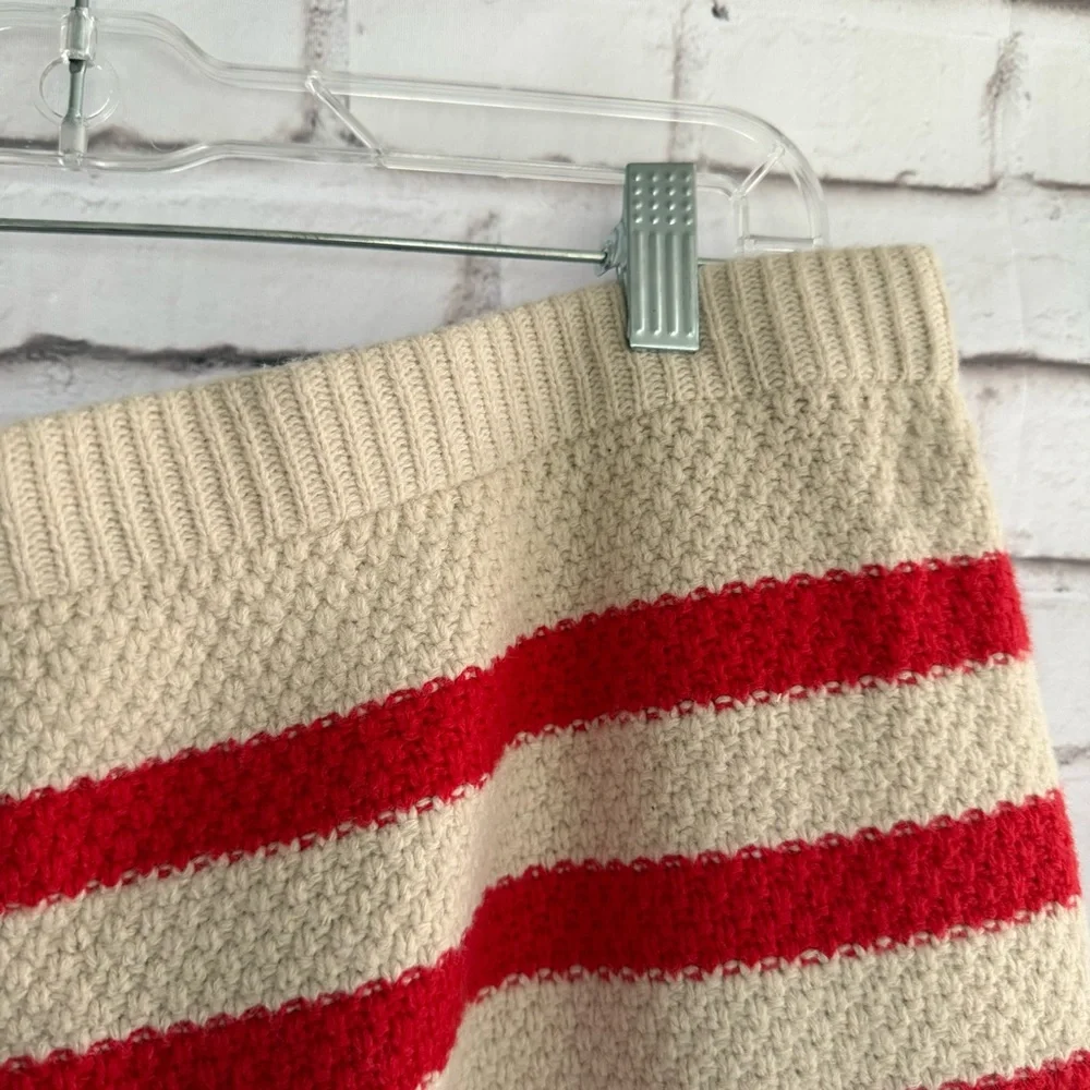 Striped Red and Cream Sweater Skirt‎